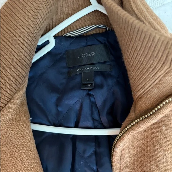 J. Crew Camel Brown Wool Zip Jacket - Picture 3 of 4